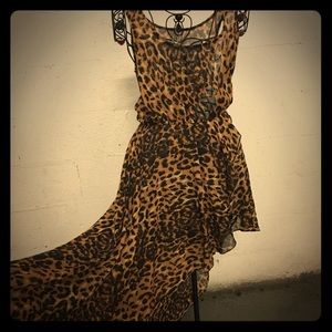 Leopard High Low Maxi Dress